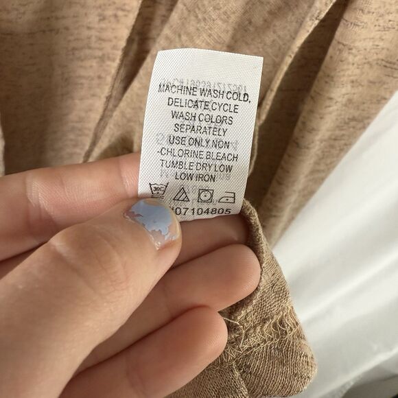 Woman Within Cardigan Women's 4X 34 36 Brown Open Front Linen Blend Short Sleeve - Picture 8 of 11